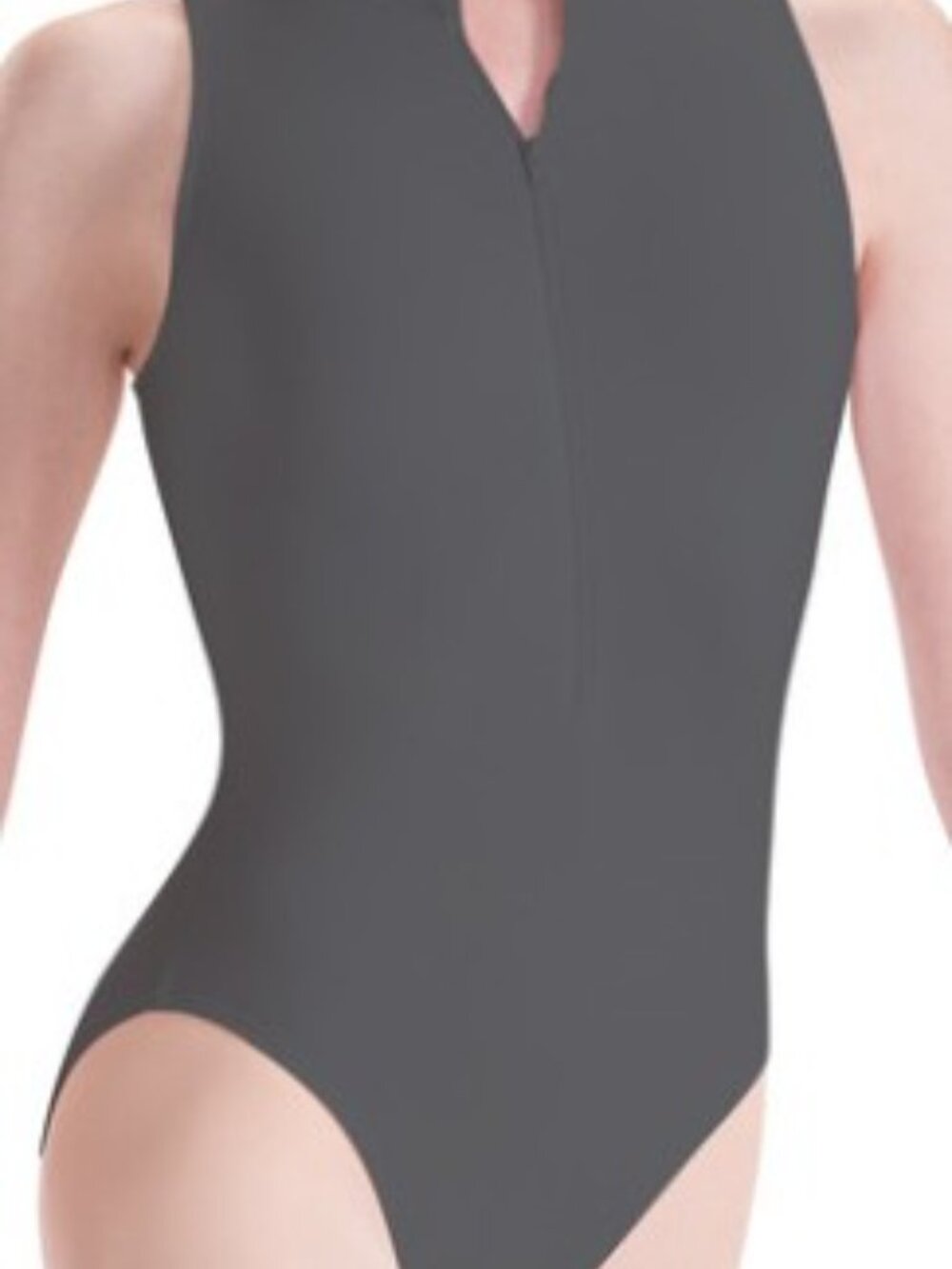 Motionwear Zip Front Mock Neck High Cut Leg Leotard Childs Sz 6 7 Style 2206